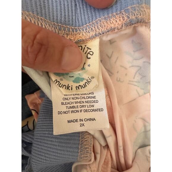 Nite Nite Munki Munki Pajama Pants Lot 2X Cats Garden Camper Soft Tie Waist - Picture 9 of 11